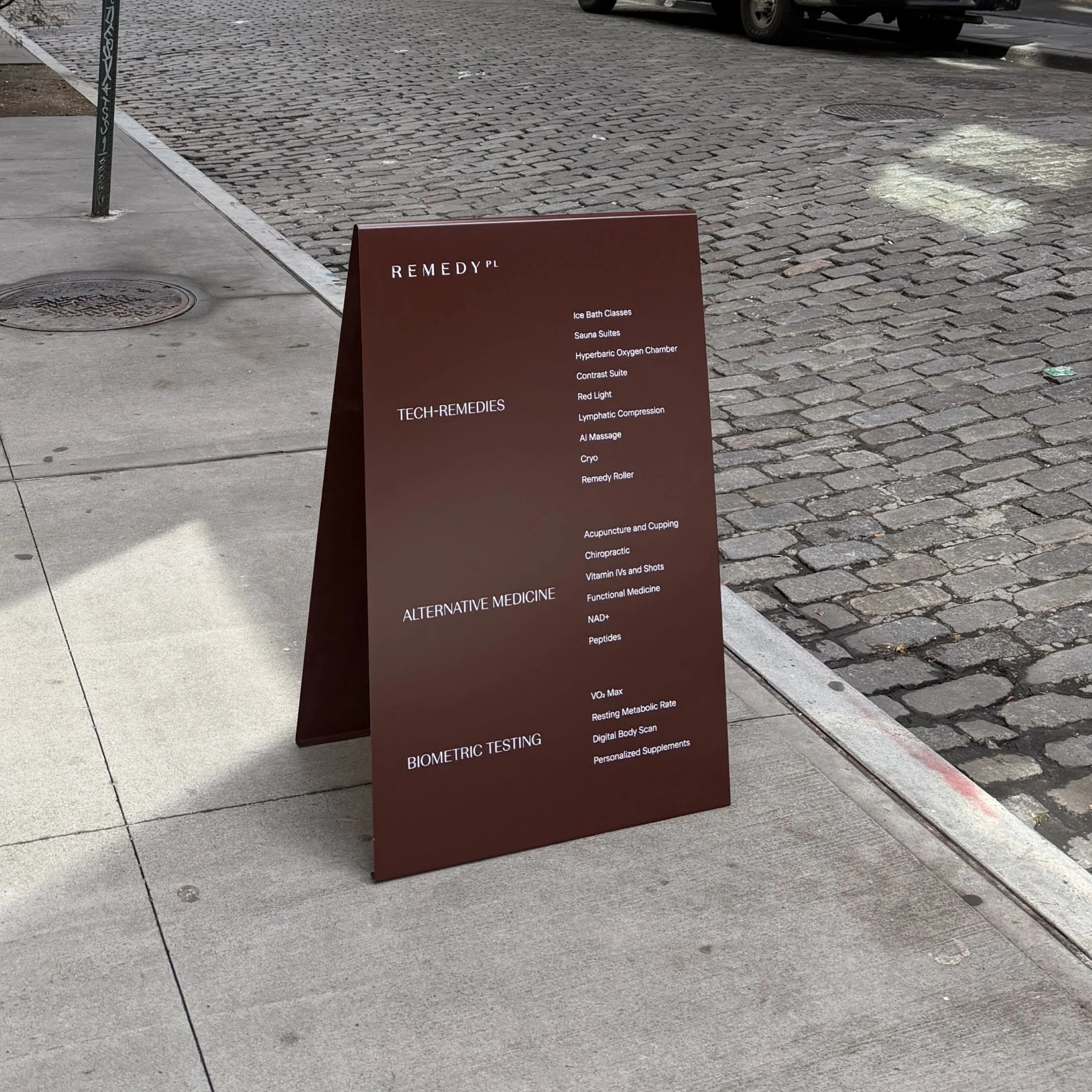 Panneau trottoir en acier inoxydable marron