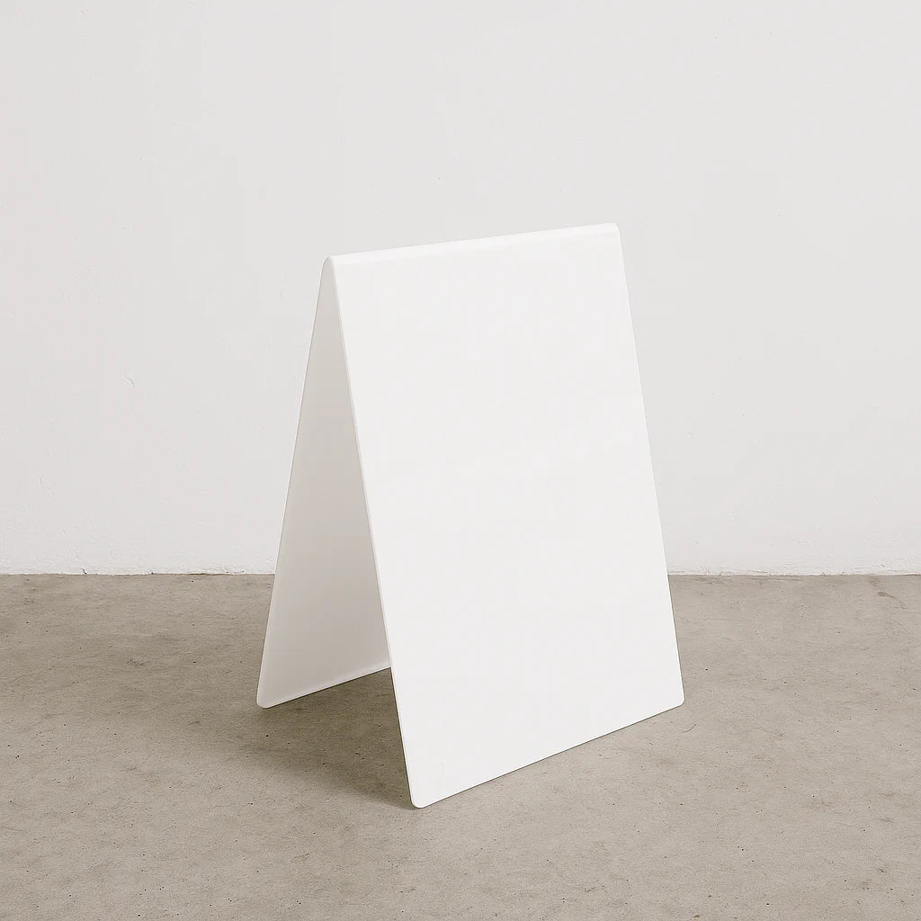 Panneau trottoir en acier inoxydable blanc