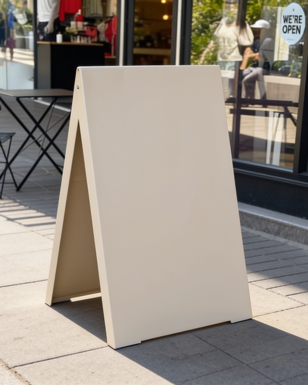 Panneau trottoir en acier inoxydable crème
