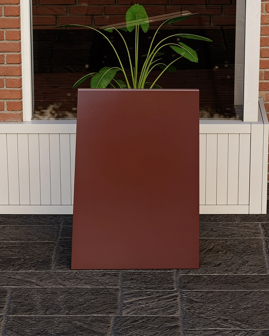 Panneau trottoir en acier inoxydable marron